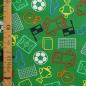 Mobile Preview: Baumwollstoff Motivdruck Fußball Symbole